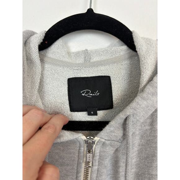 RAILS Nicola Zip Front Sweater Style Romper in Heather Grey Small - Picture 4 of 5